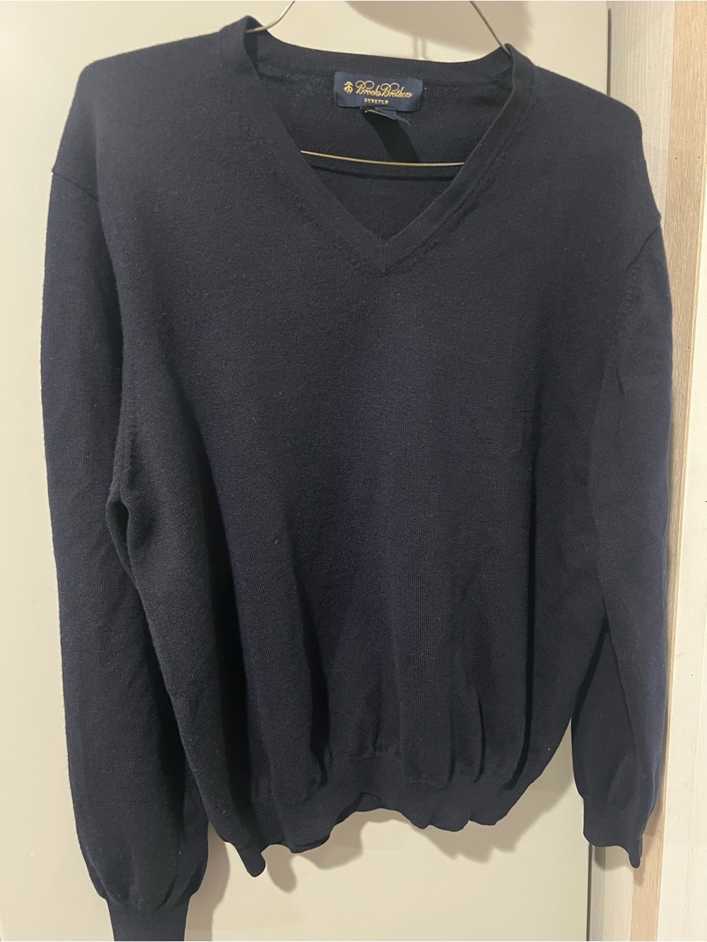 Brooks Brothers Navy Blue V-Neck Pullover Sweater Preppy Classic size large